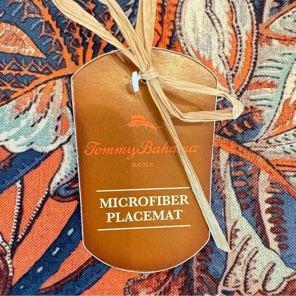 Set of 4 Tommy Bahama Mismatched Placemats Tropical Nautical Caribbean Beach